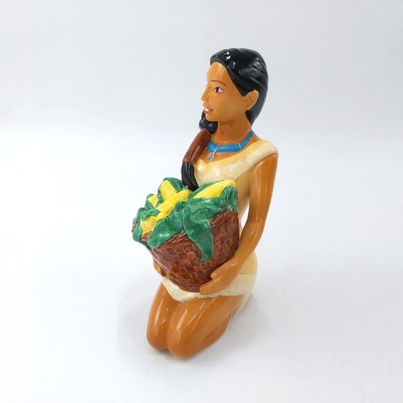 Disney Pocahontas Figurine Holding Corn Basket Collectible Bank Enesco VTG - Picture 2 of 6